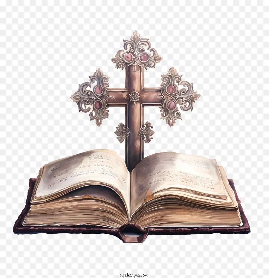 Biblia Con Cruz，Libro PNG