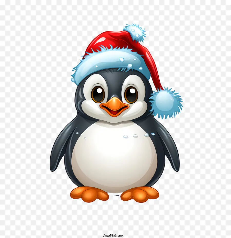 Pingüino De Navidad，Pingüino Con Gorro De Papá Noel PNG