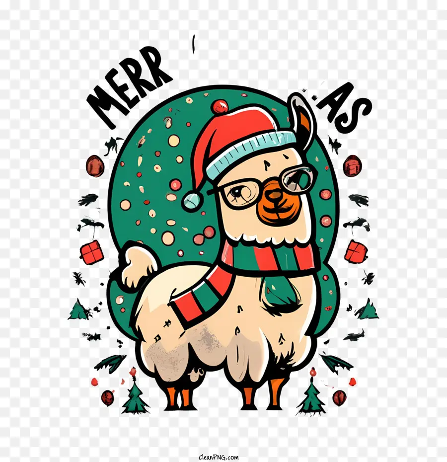 Feliz Navidad，Llama Navideña PNG