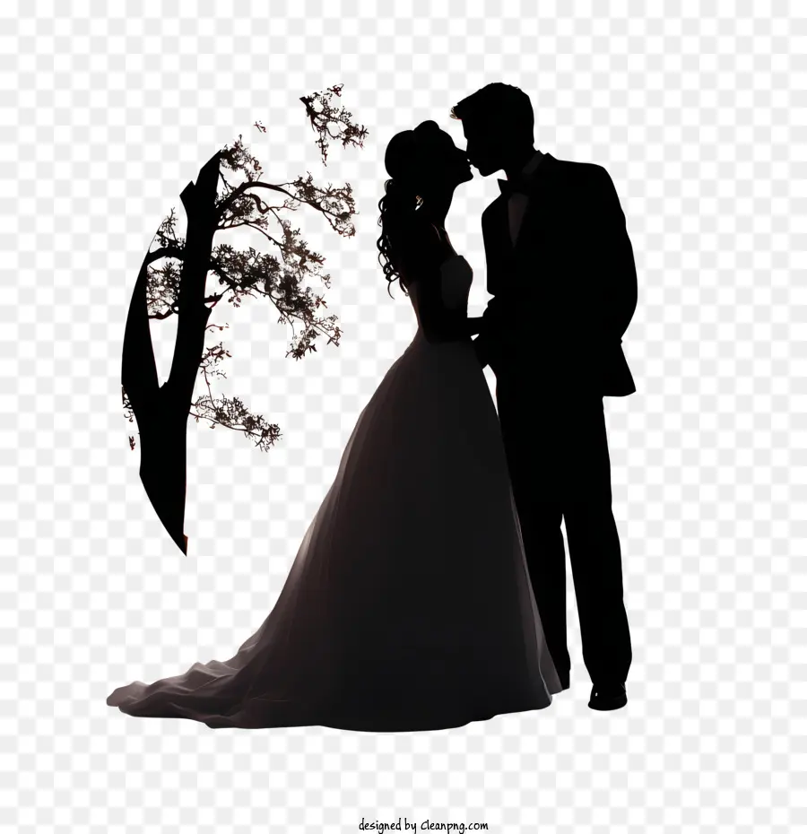 Pareja De Novios Silueta，La Boda PNG