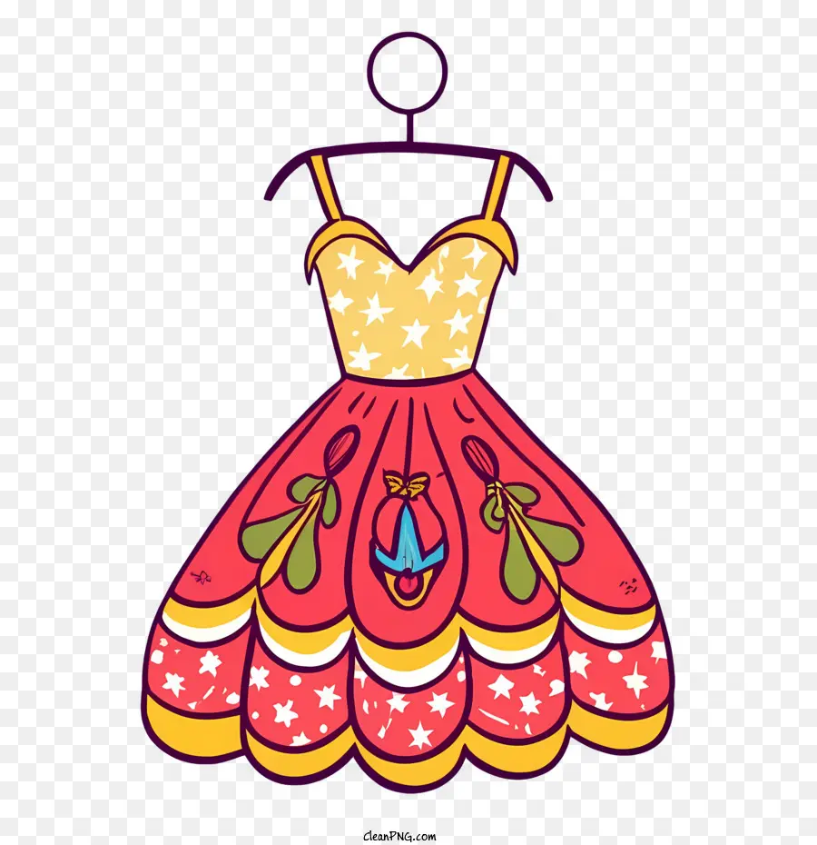 Vestido De Dibujos Animados，Vestido Rosa PNG