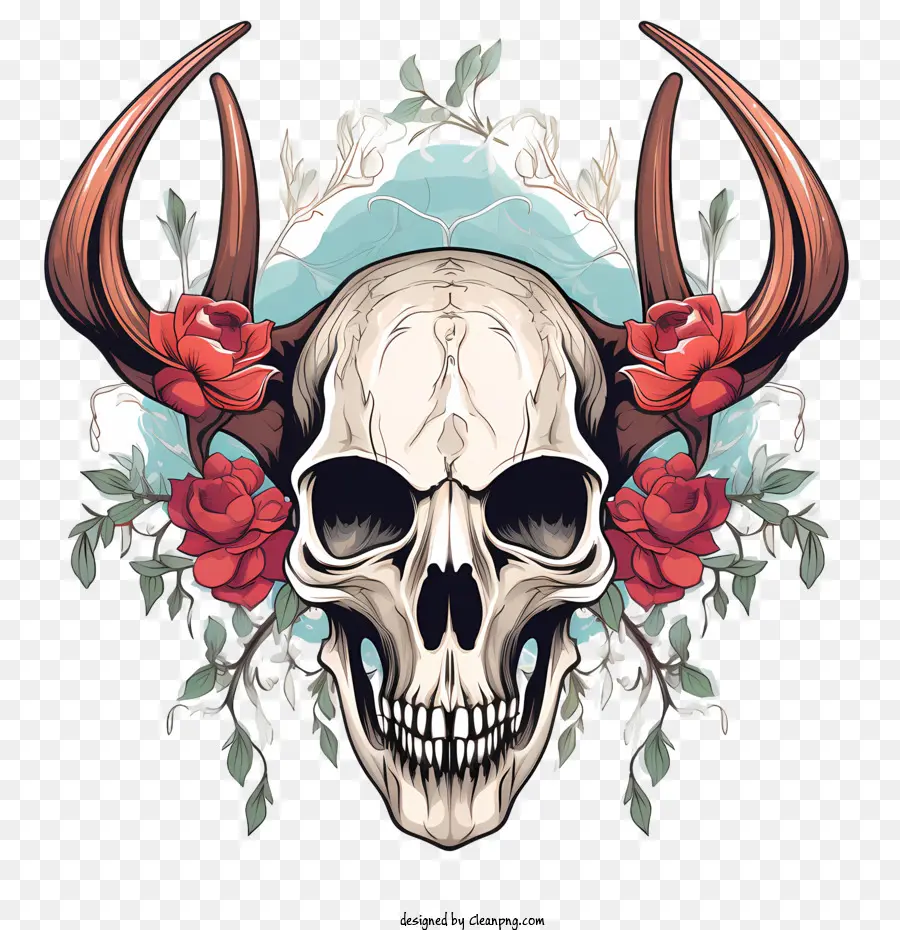 Cráneo De Ciervo，Calavera Con Flores PNG