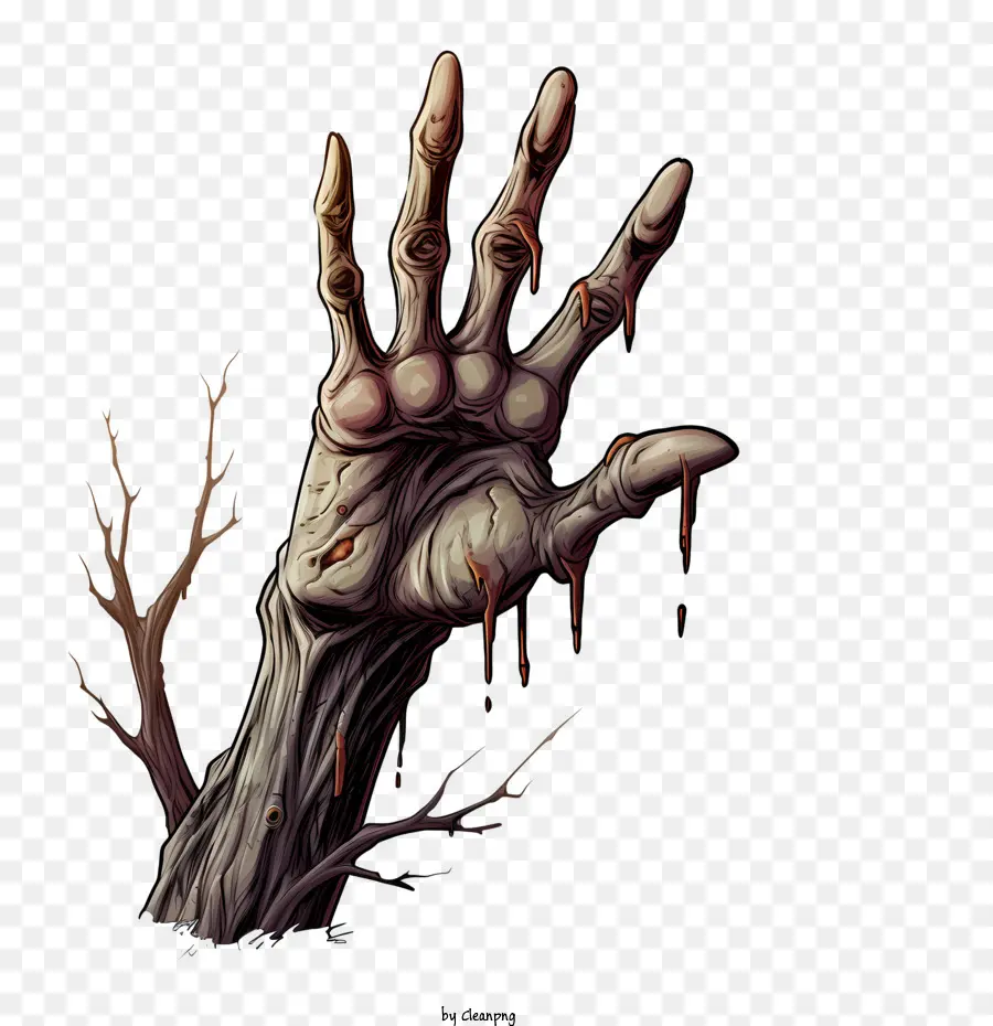 Halloween Claw，Zombie Mano PNG
