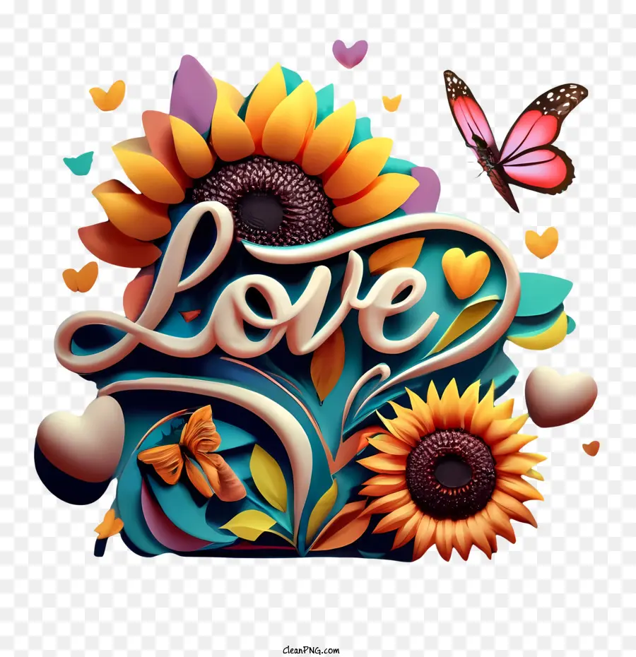 Amor Palabra Arte，Los Girasoles PNG