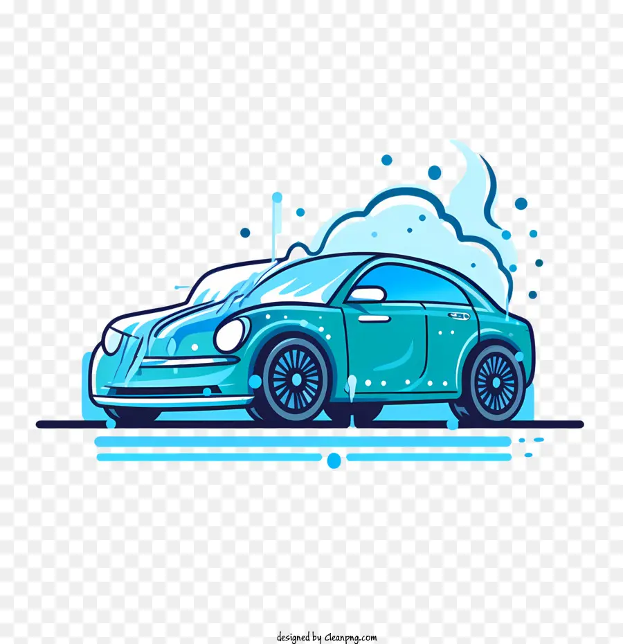 Lavado De Autos，Coche Azul PNG