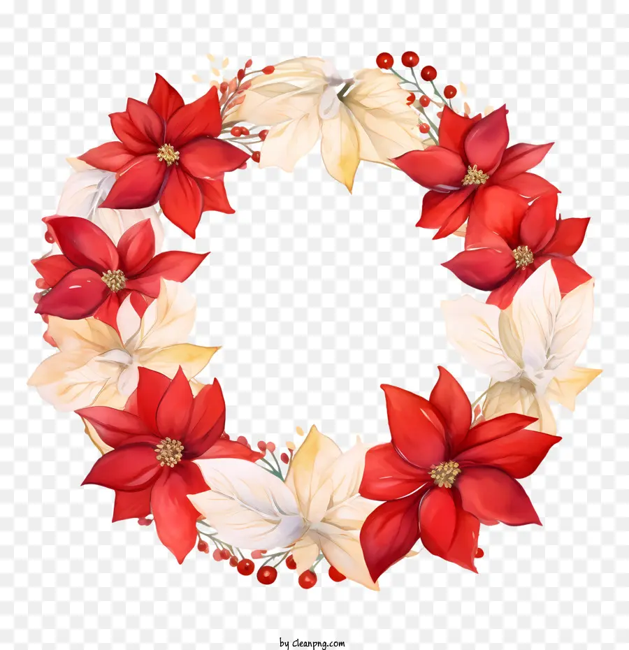 Corona De Flores De Pascua，Corona De Flor De Pascua PNG