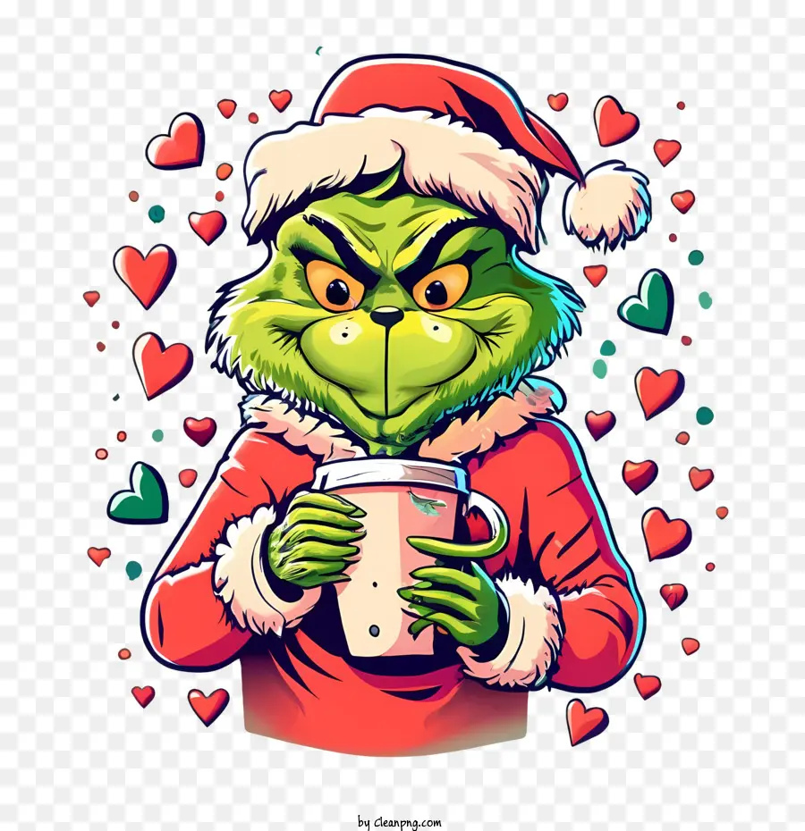 Grinch De Navidad，El Consumo De Café PNG