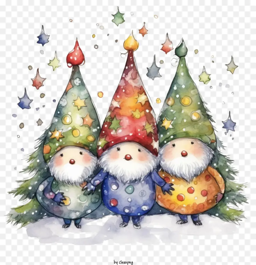 La Navidad De Gnome，Acuarela PNG