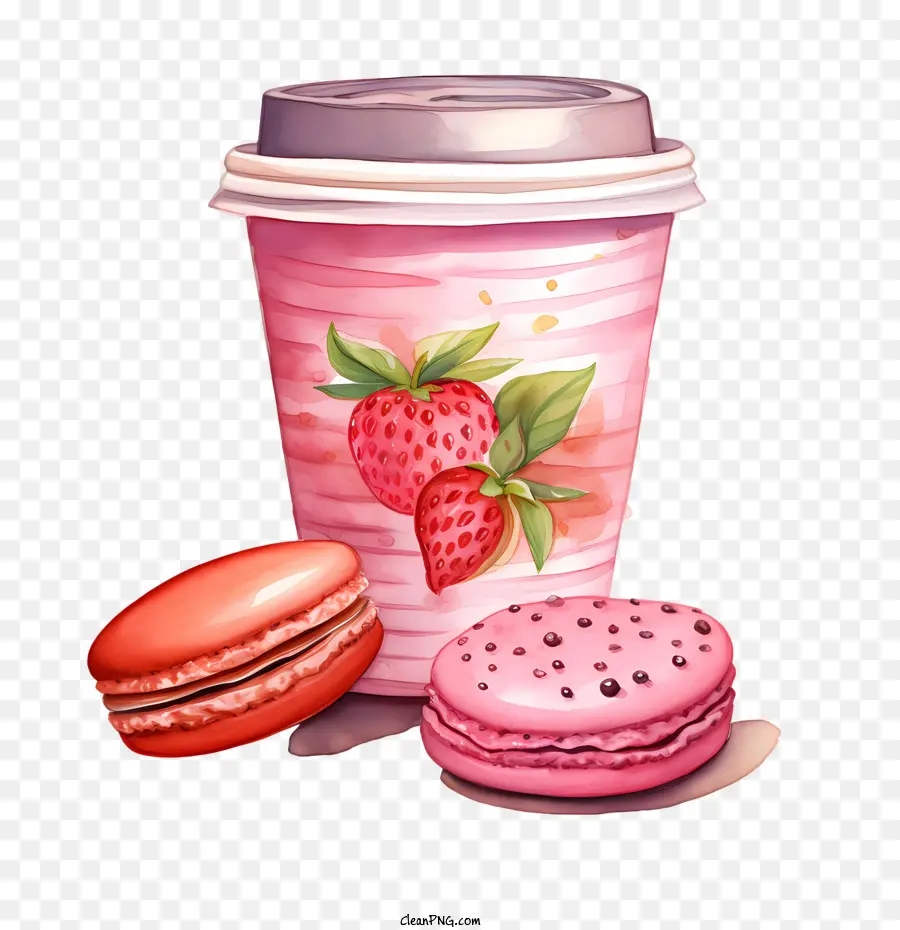 Macaroon Día，Fresa PNG