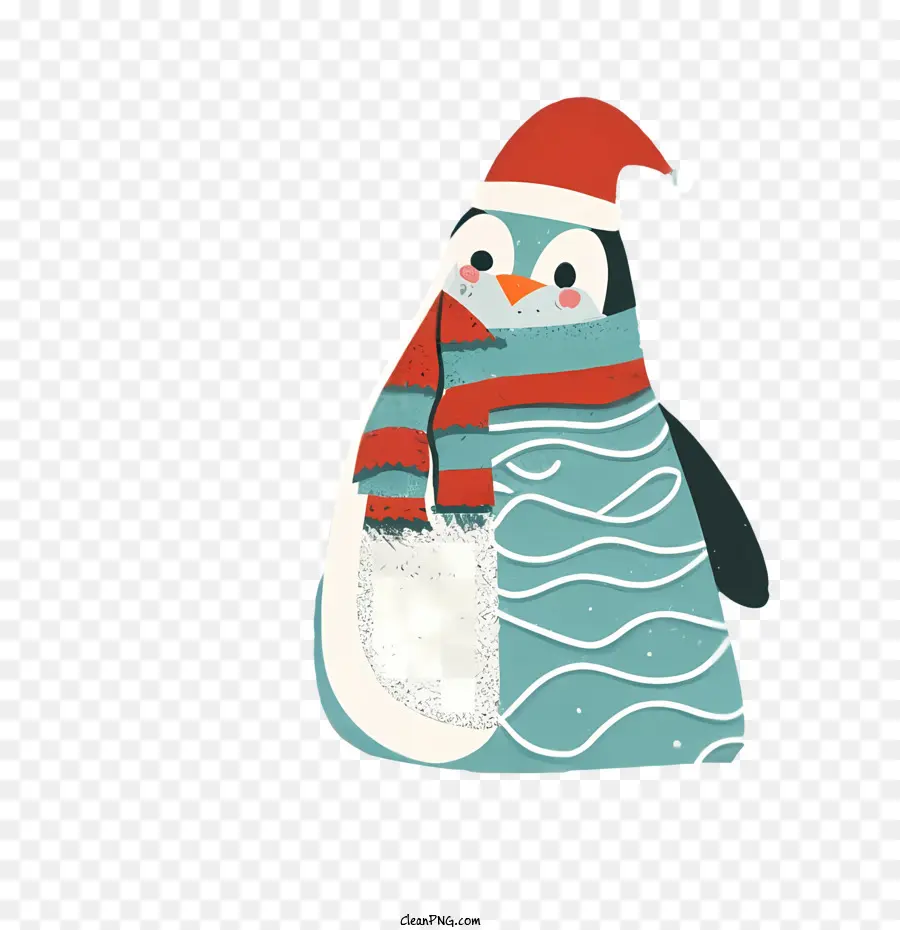 Lindo Pingüino，Pingüino Con Gorro De Papá Noel PNG