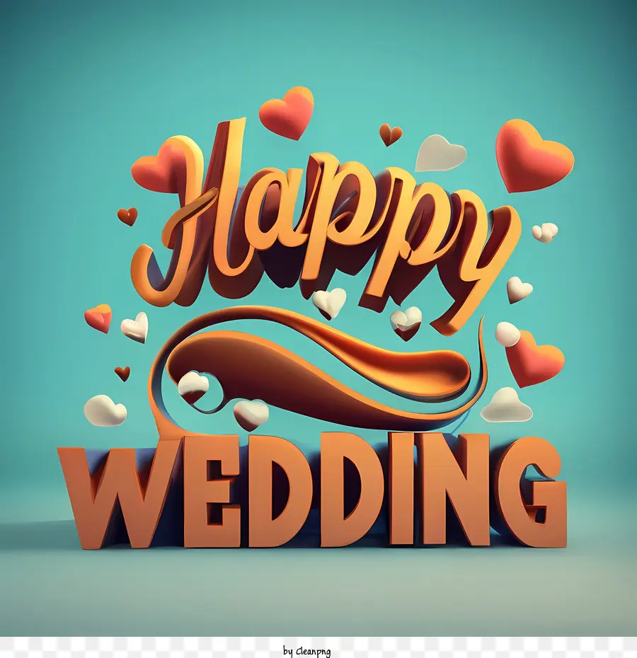 Feliz Boda，El Texto En 3d PNG