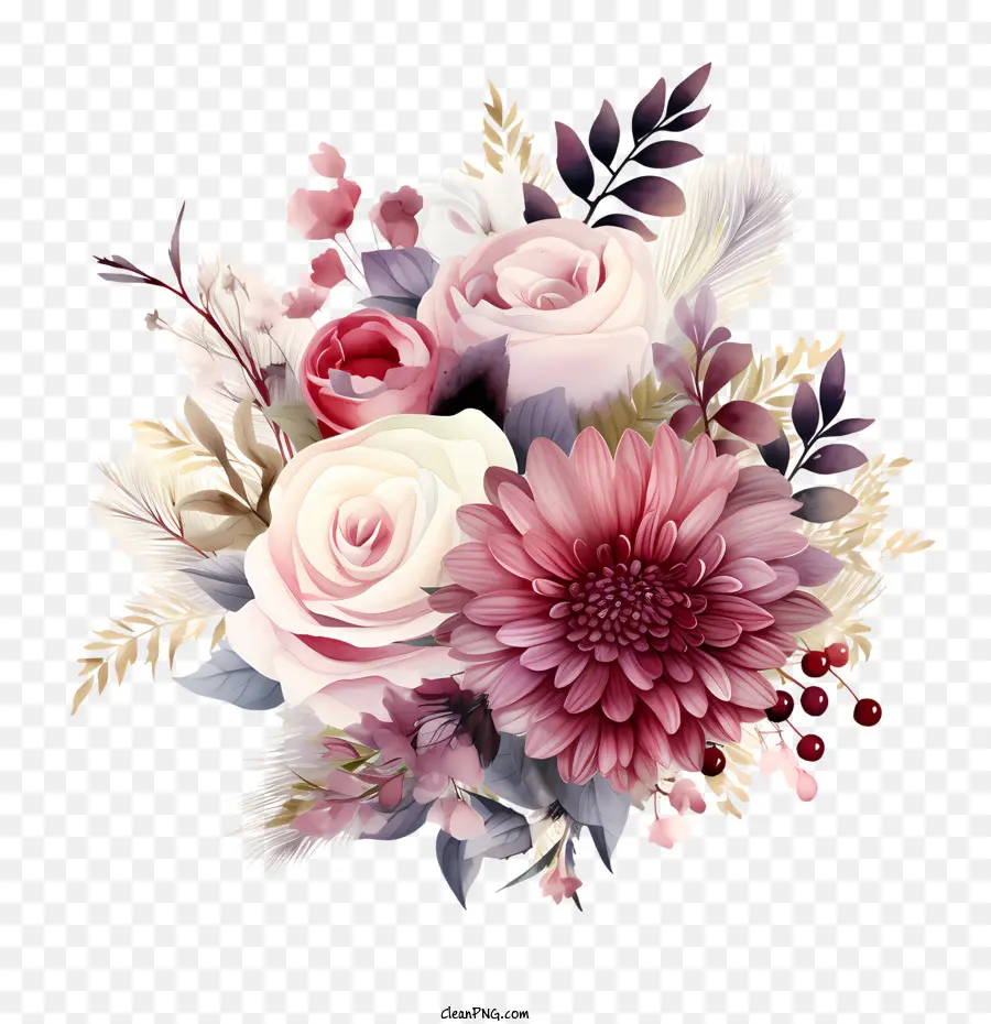Diseño De Invitación Floral De Bodas，Las Rosas PNG