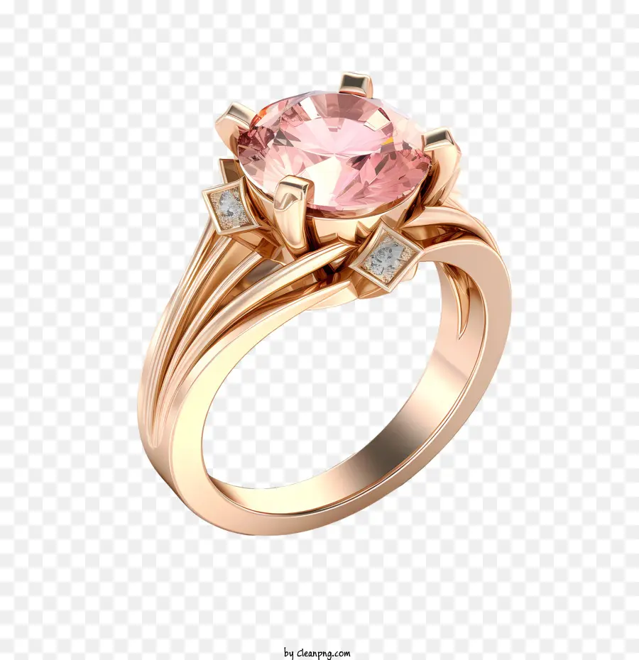 Anillo De Diamantes，Rosa De Oro PNG