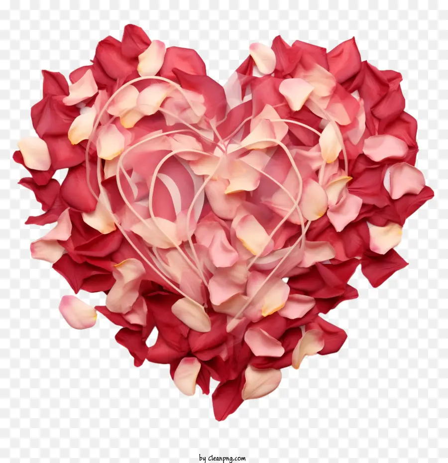 Rose Petals Heart，Pétalos De Rosa PNG