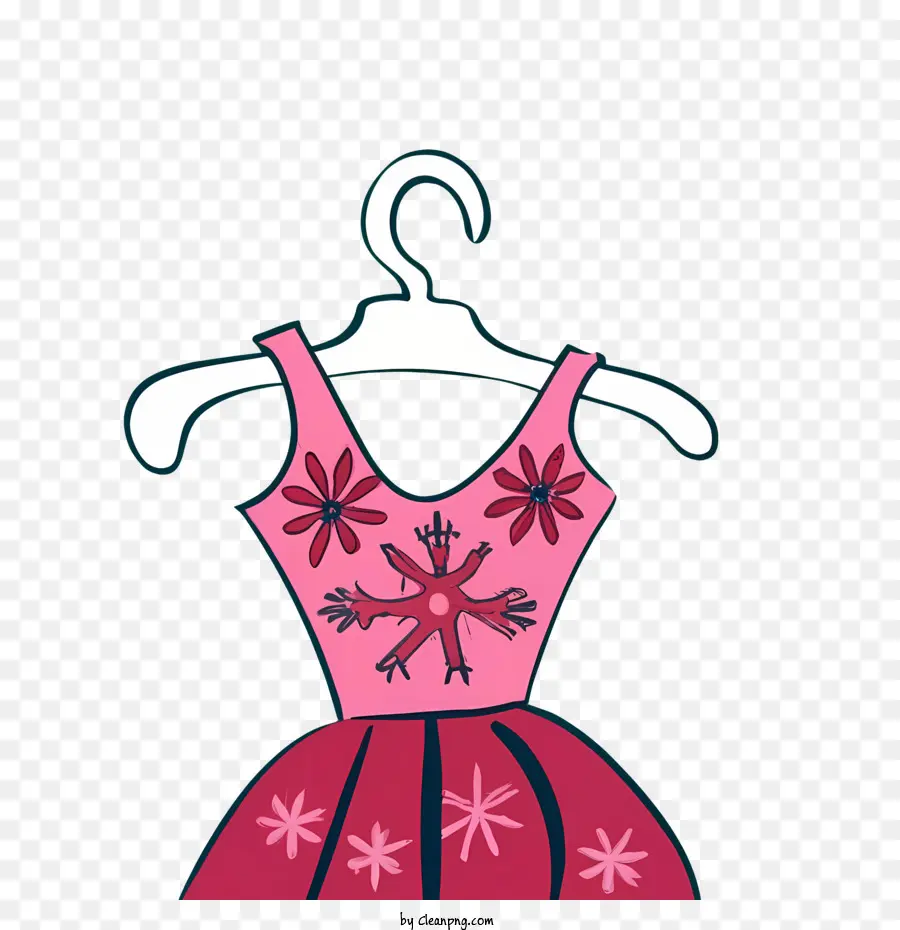 Vestido De Dibujos Animados，Vestido Rosa PNG