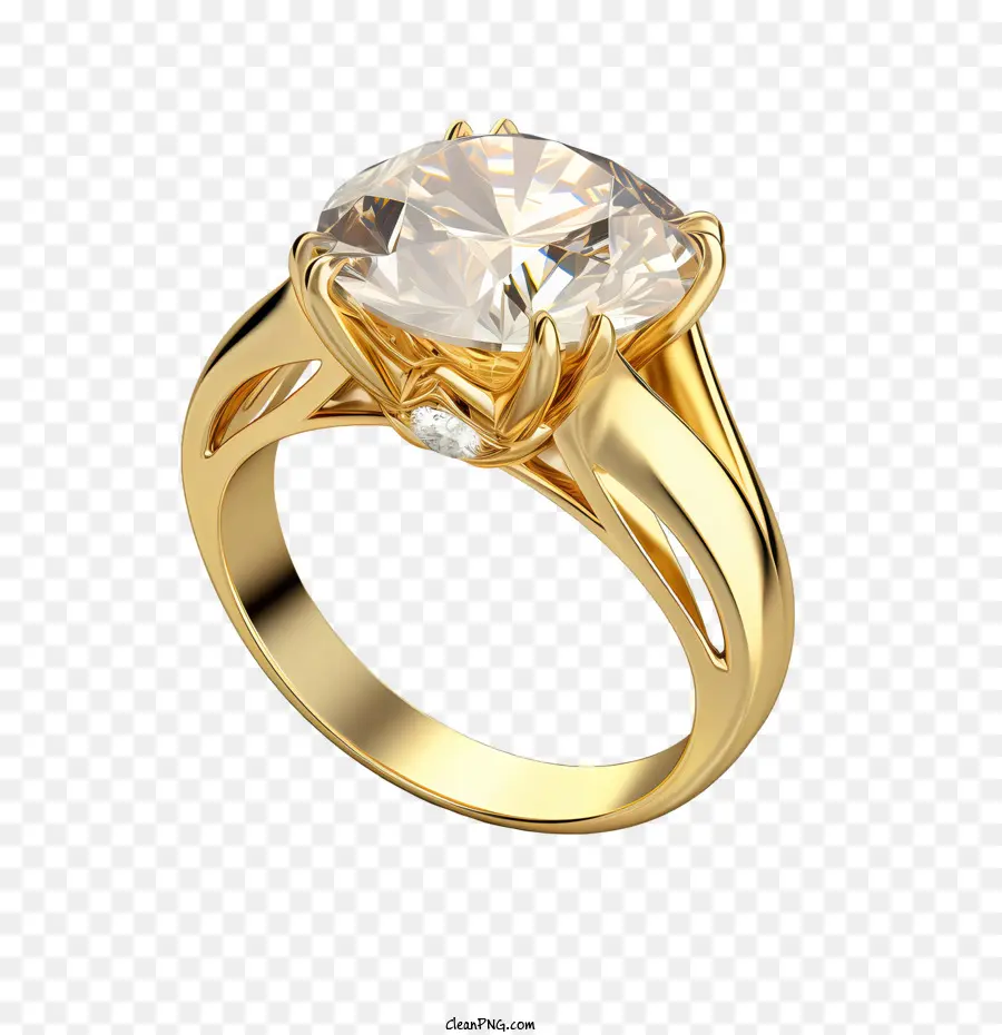 Anillo De Diamantes，Anillo De Oro PNG