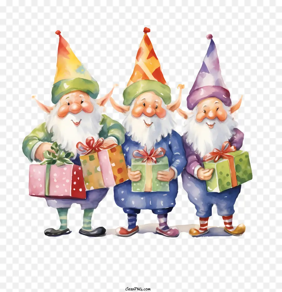 Gnomo De Navidad，Gnomos Con Regalos PNG