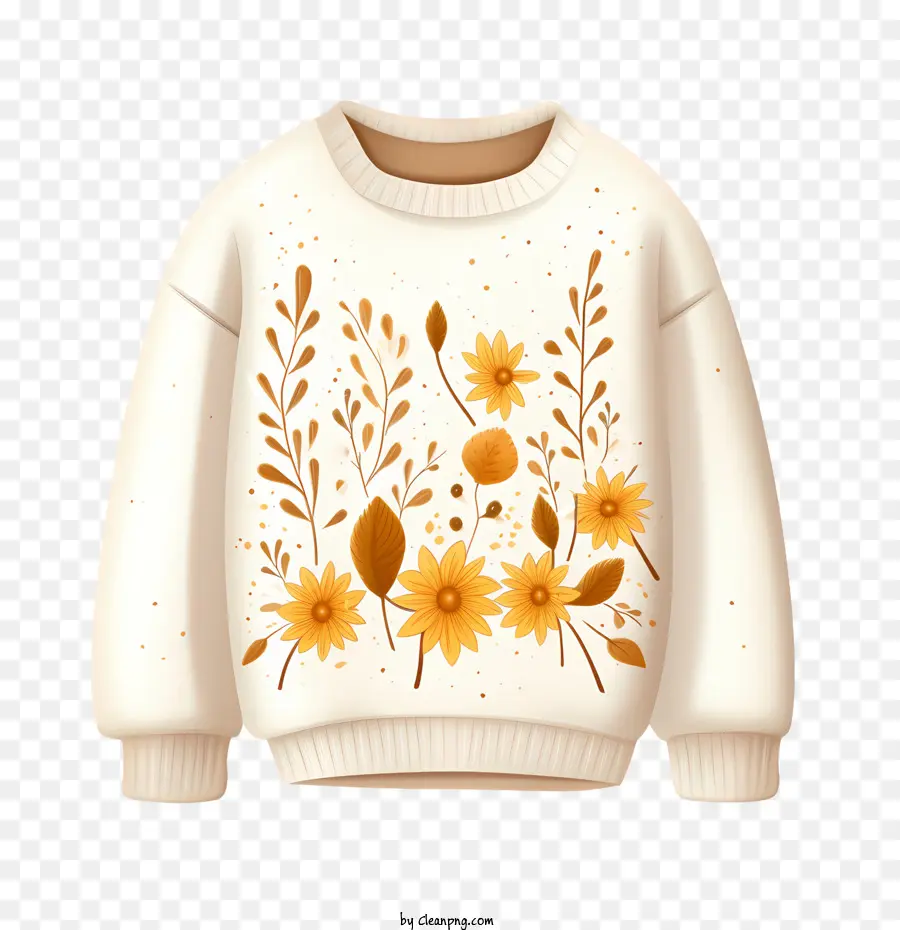 Suéter De Navidad，Flores PNG