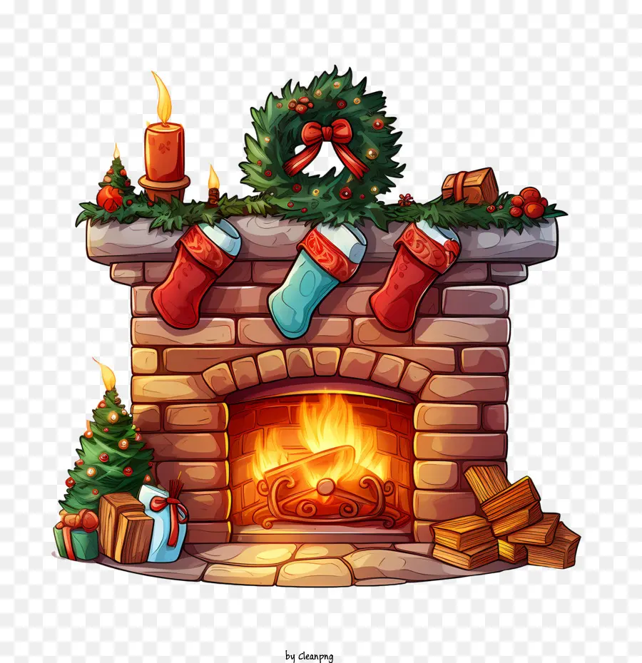 La Navidad Chimenea，Medias PNG