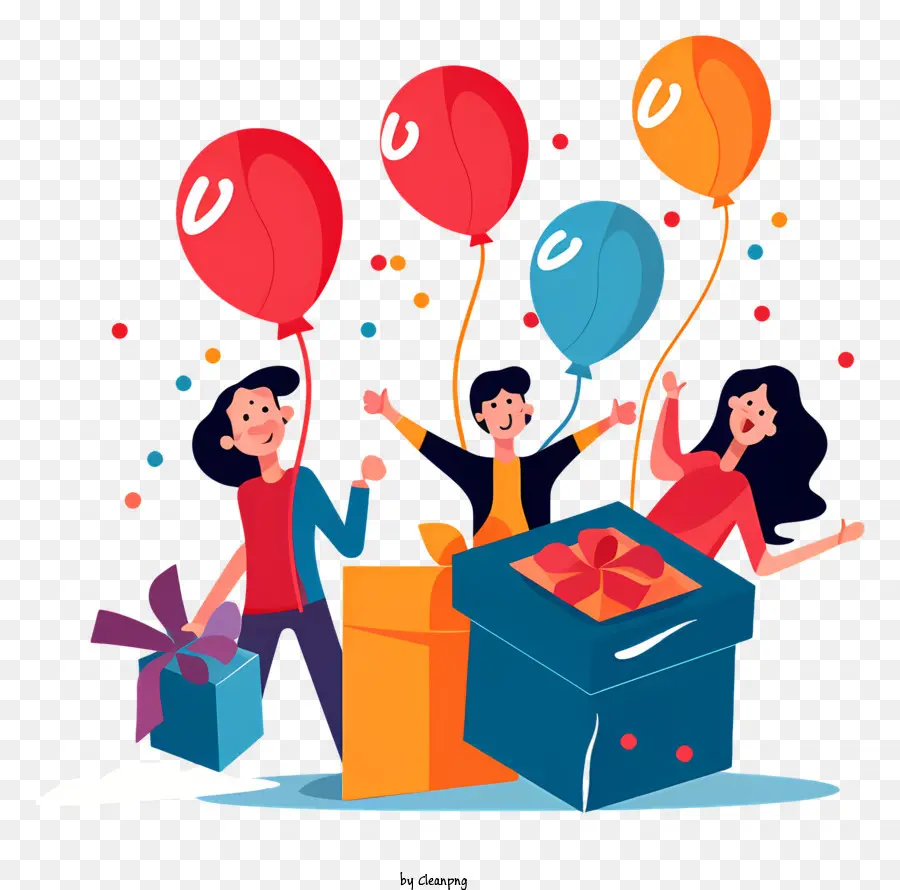 Aciones Y Globos，Caja De Regalo PNG