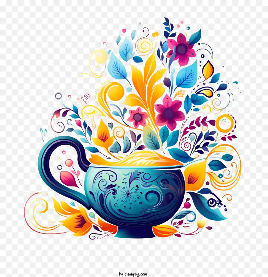 Día Internacional Del Té，Taza Colorida PNG