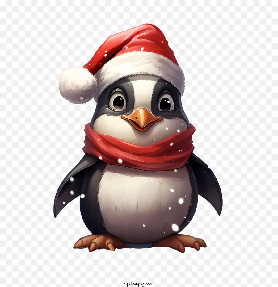 Pingüino De Navidad，Pingüino Con Gorro De Papá Noel PNG