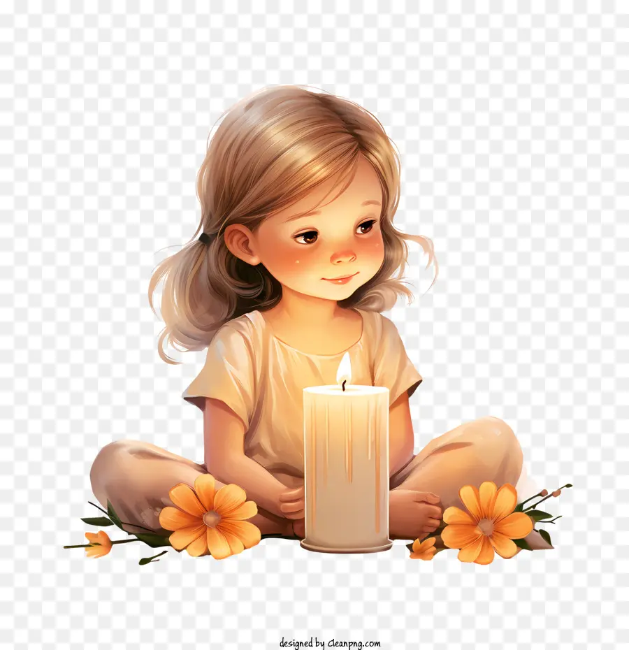 Conmemorar Con Vela，Niña Con Vela PNG