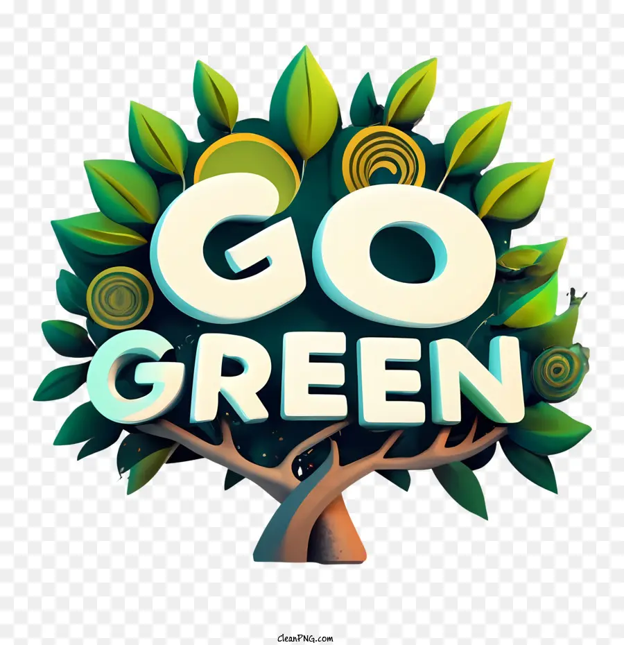 Go Green，Árbol PNG
