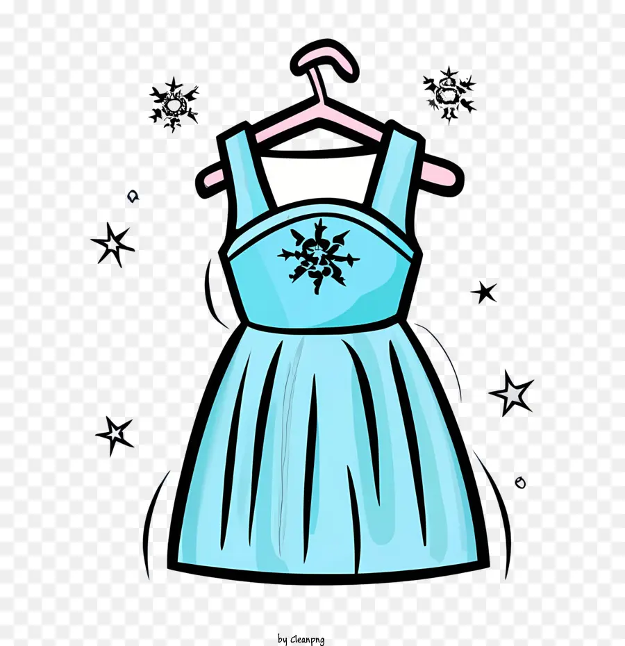 Vestido De Dibujos Animados，Vestido Azul PNG