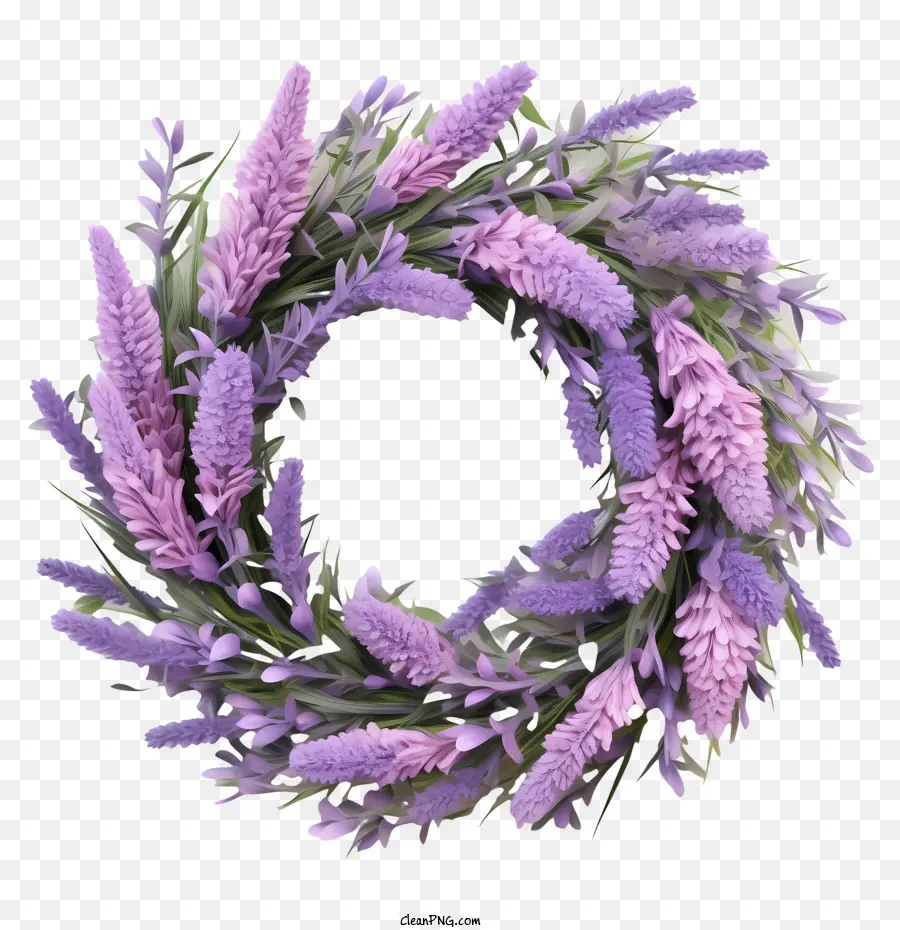 Corona De Flores De Lavanda，Floral Corona PNG