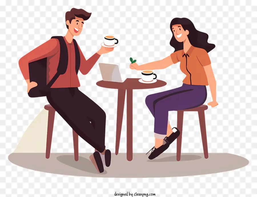 Café，Pareja Joven PNG