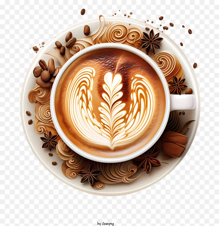 Día Del Capuchino，Arte Del Café Con Leche PNG