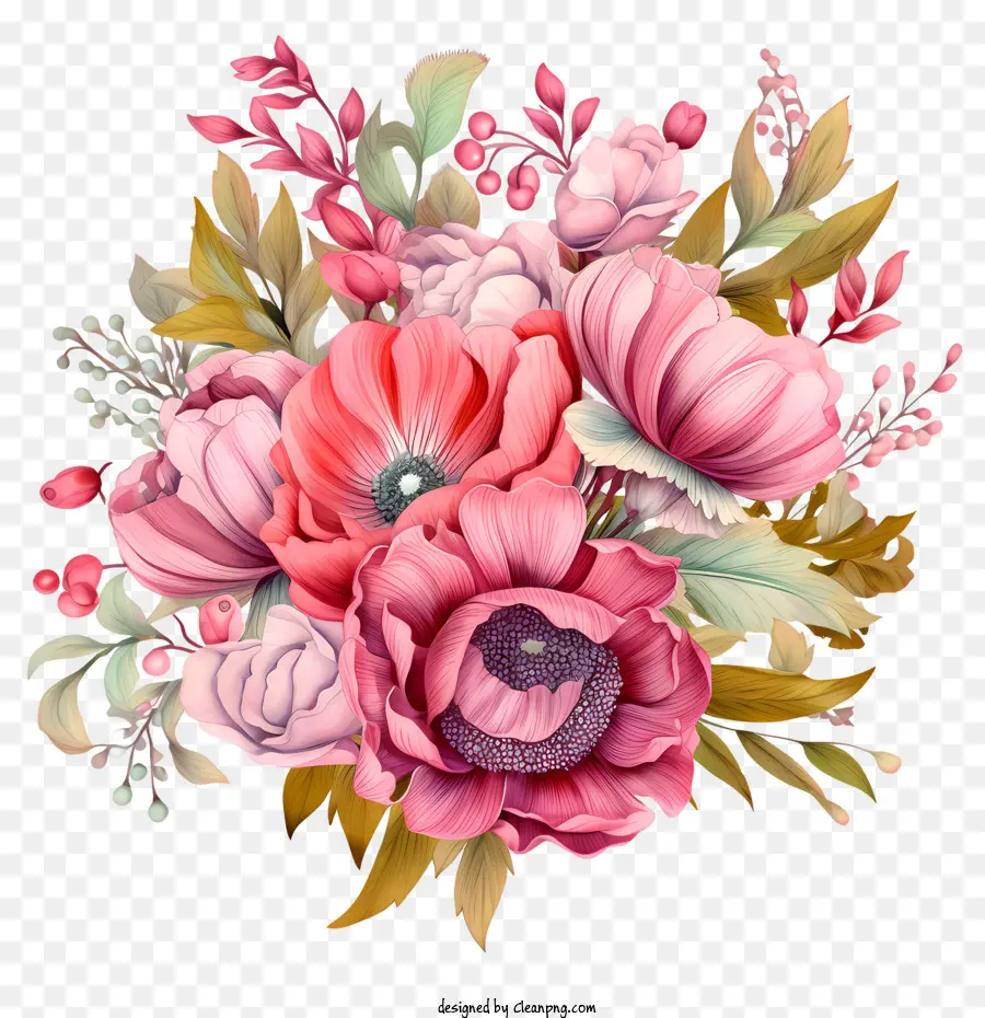 Diseño De Invitación Floral De Bodas，Ramo PNG