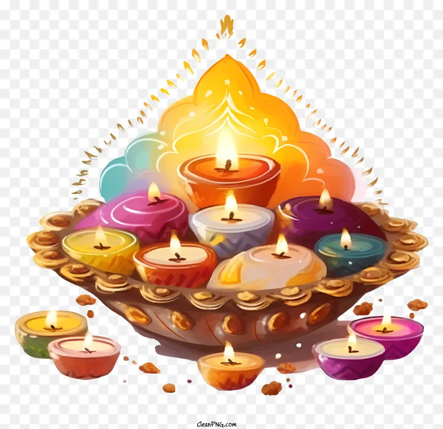 Velas De Diwali，Velas De Color PNG