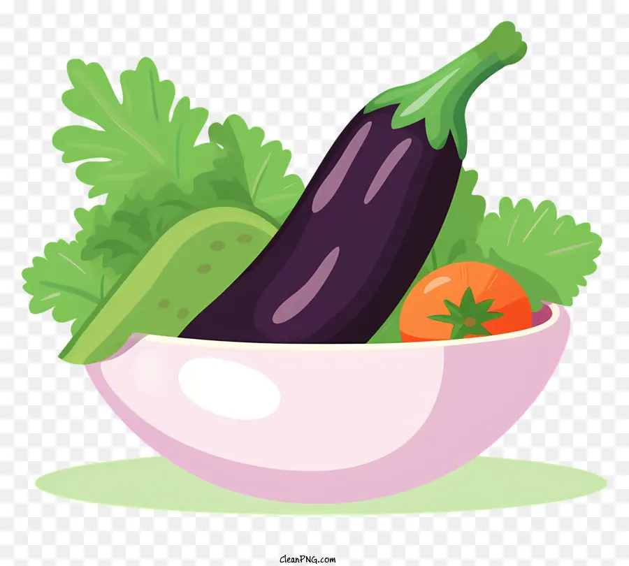 Tazón De Verduras，Berenjenas Moradas PNG