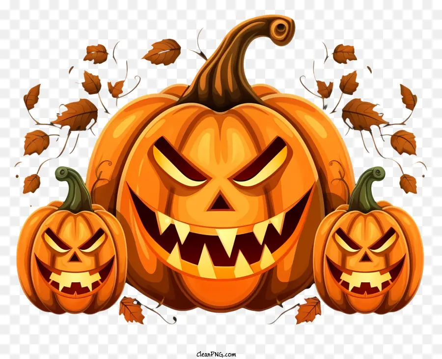 Scary Jack O'lanterns，Con Los Dientes Afilados PNG