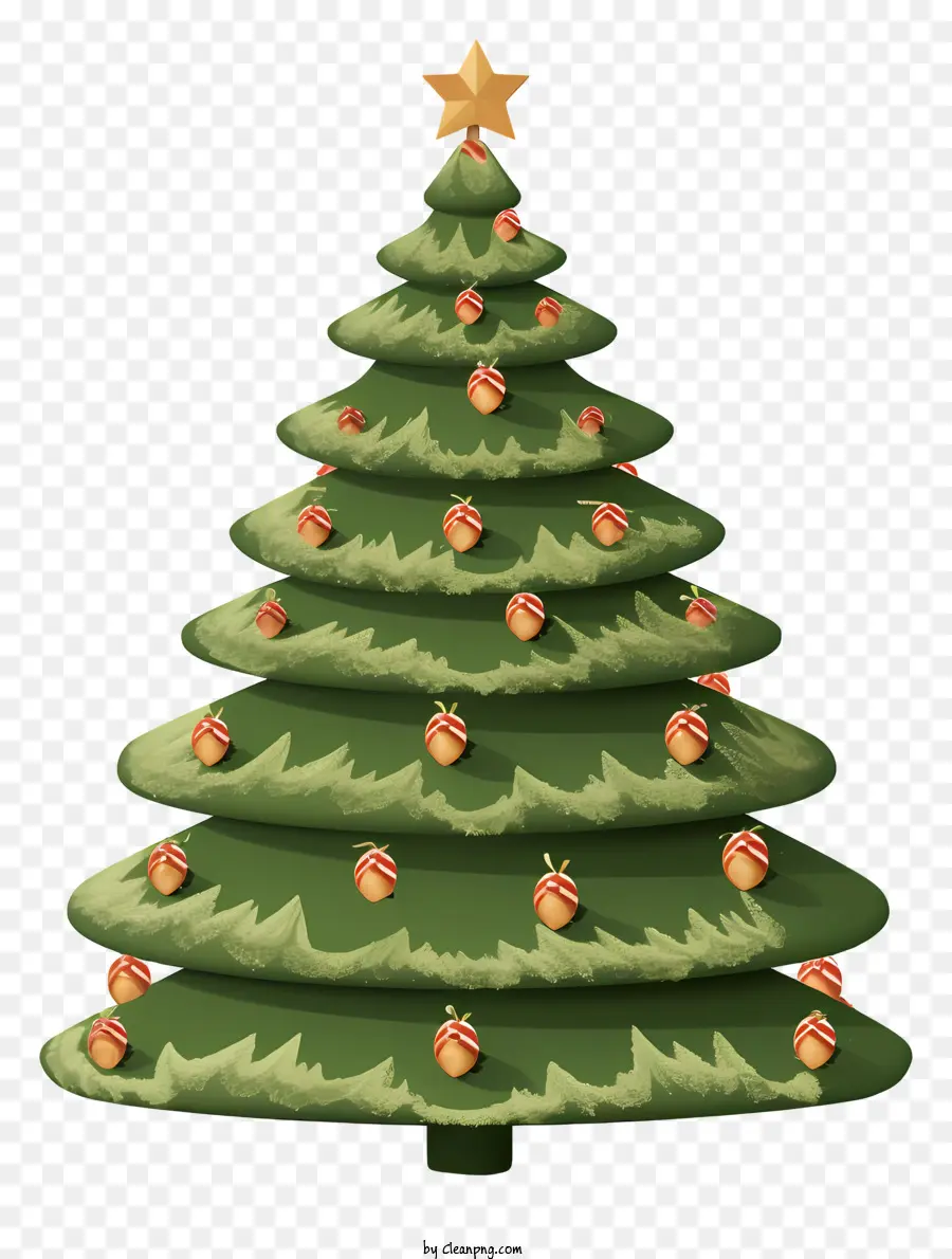 árbol De Navidad，Estrella De Oro PNG