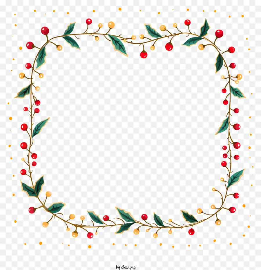 Corona De Navidad，Bayas Rojas PNG