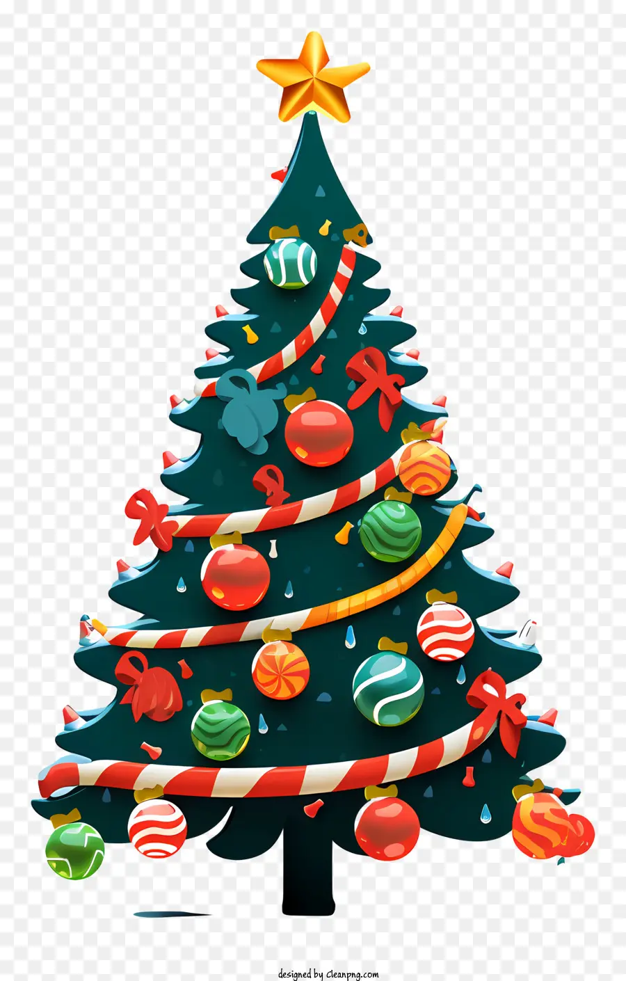 árbol De Navidad，Adornos Coloridos PNG