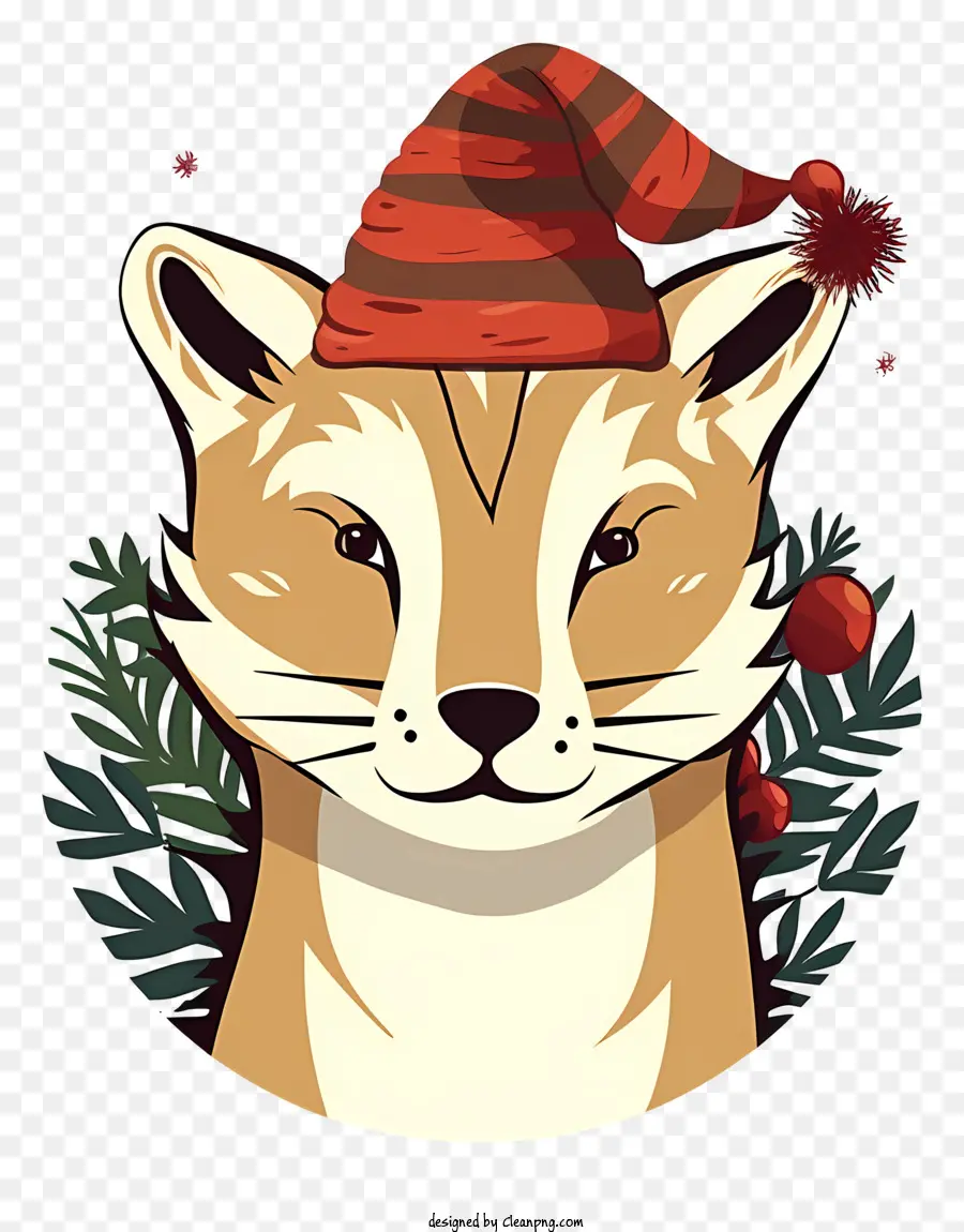 Animal Con Gorro De Papá Noel，Zorro PNG