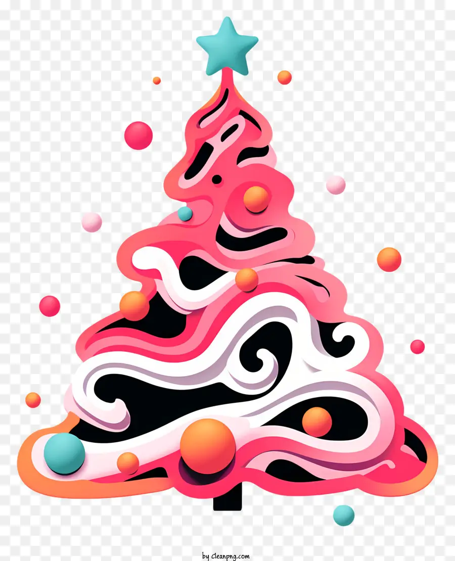 árbol De Navidad，Rosa Y Azul PNG