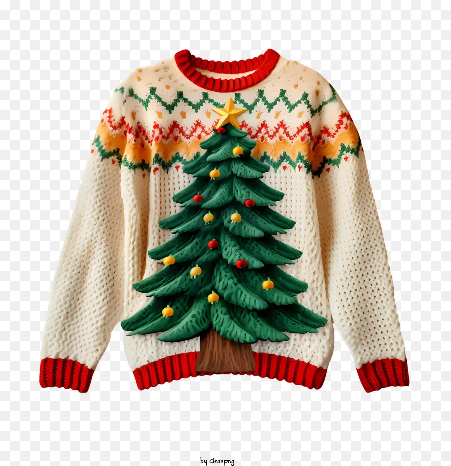 Suéter De Navidad，árbol De Navidad PNG