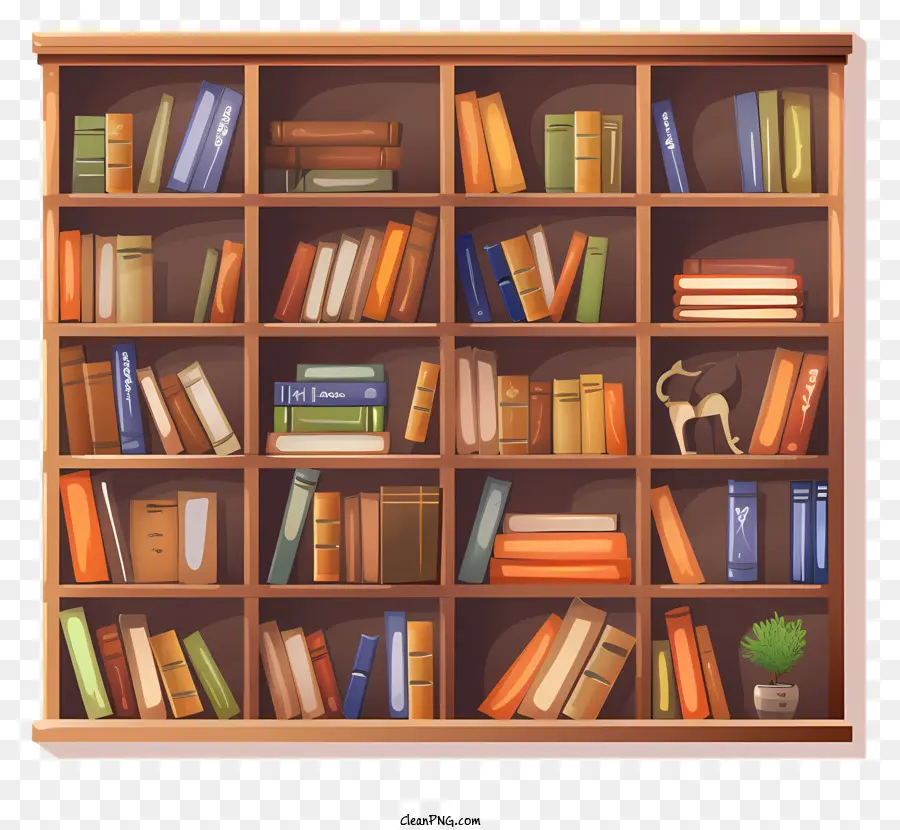 Estantería De Madera，Libros En Estantes PNG