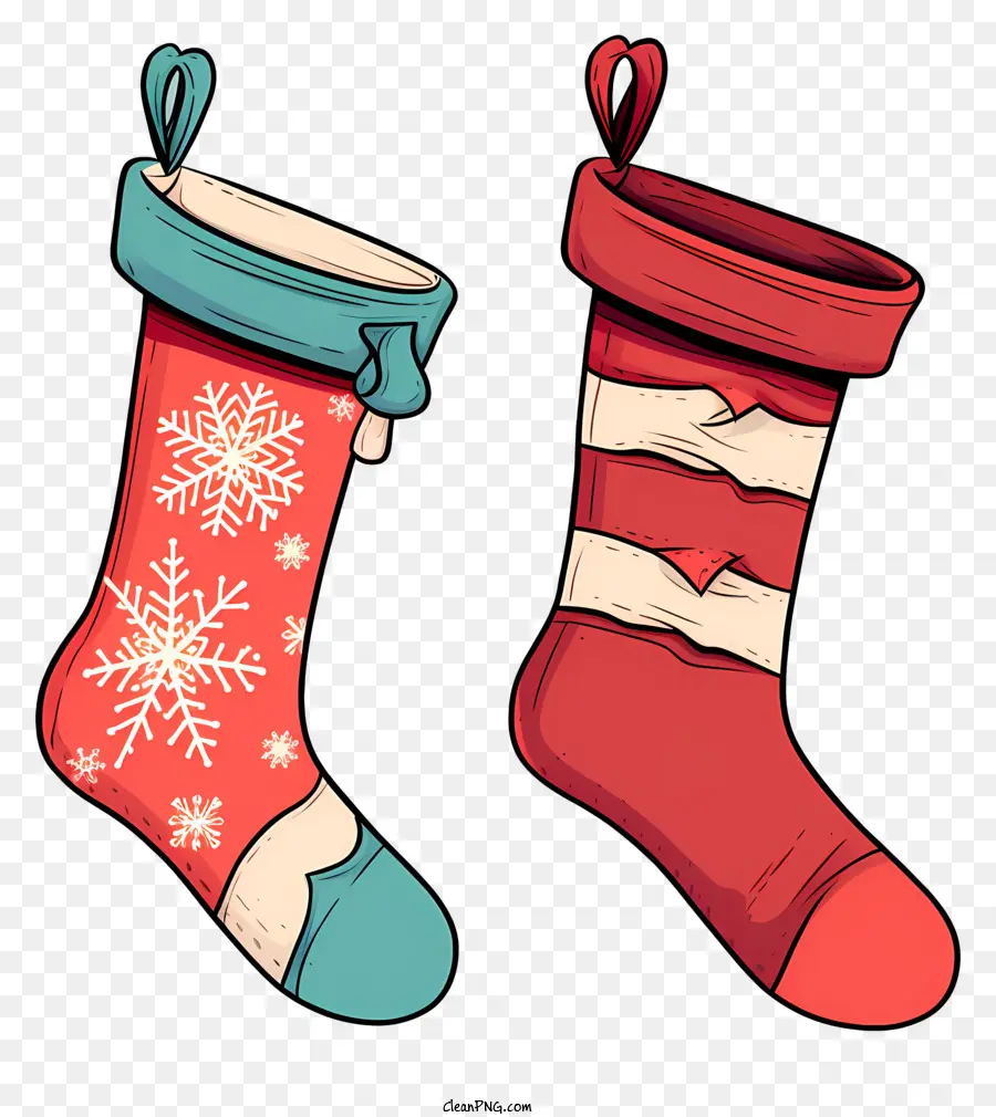 Calcetines Rojos Y Azules，Medias De Navidad PNG