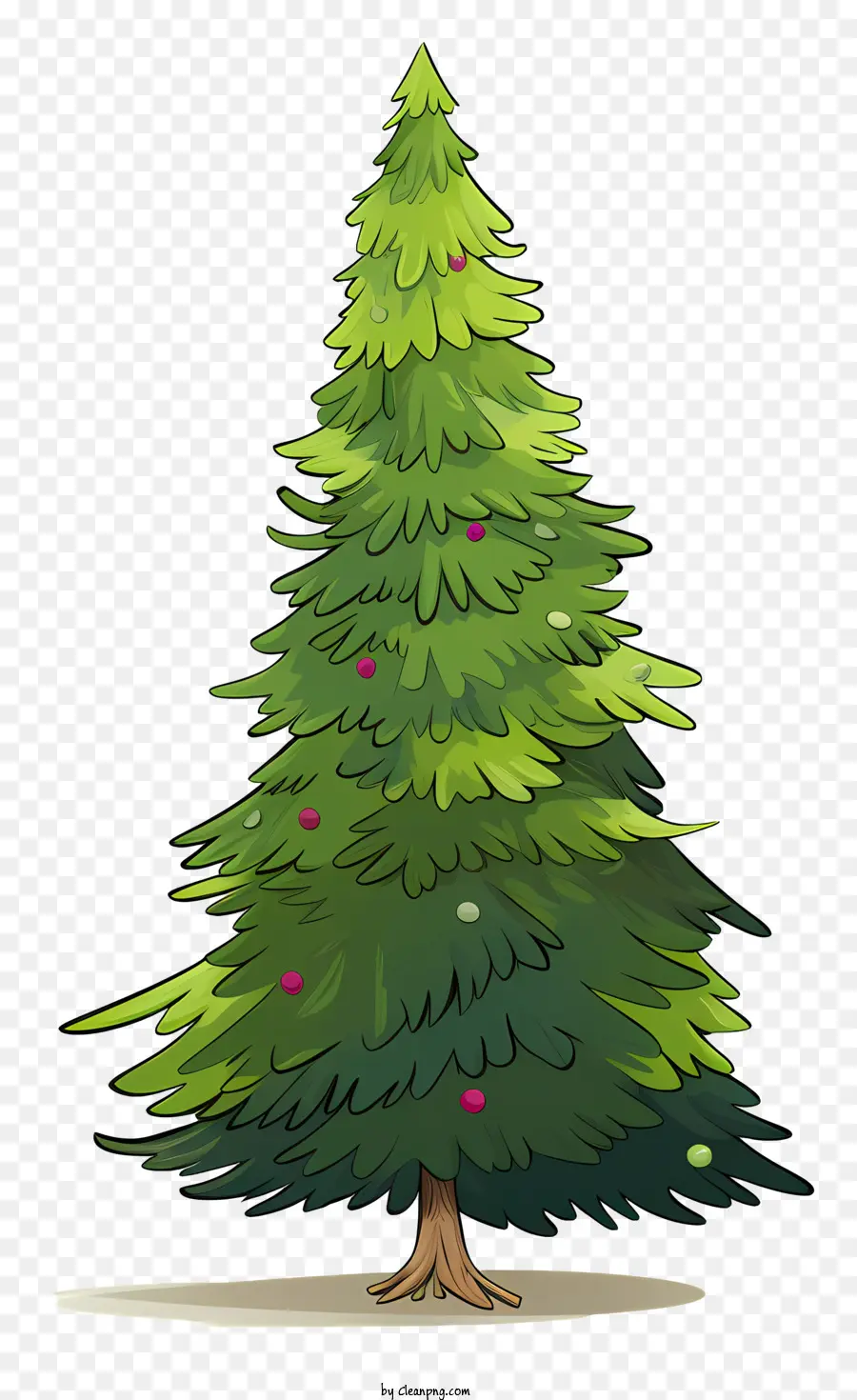 Verde árbol De Navidad，Adornos Rojos PNG