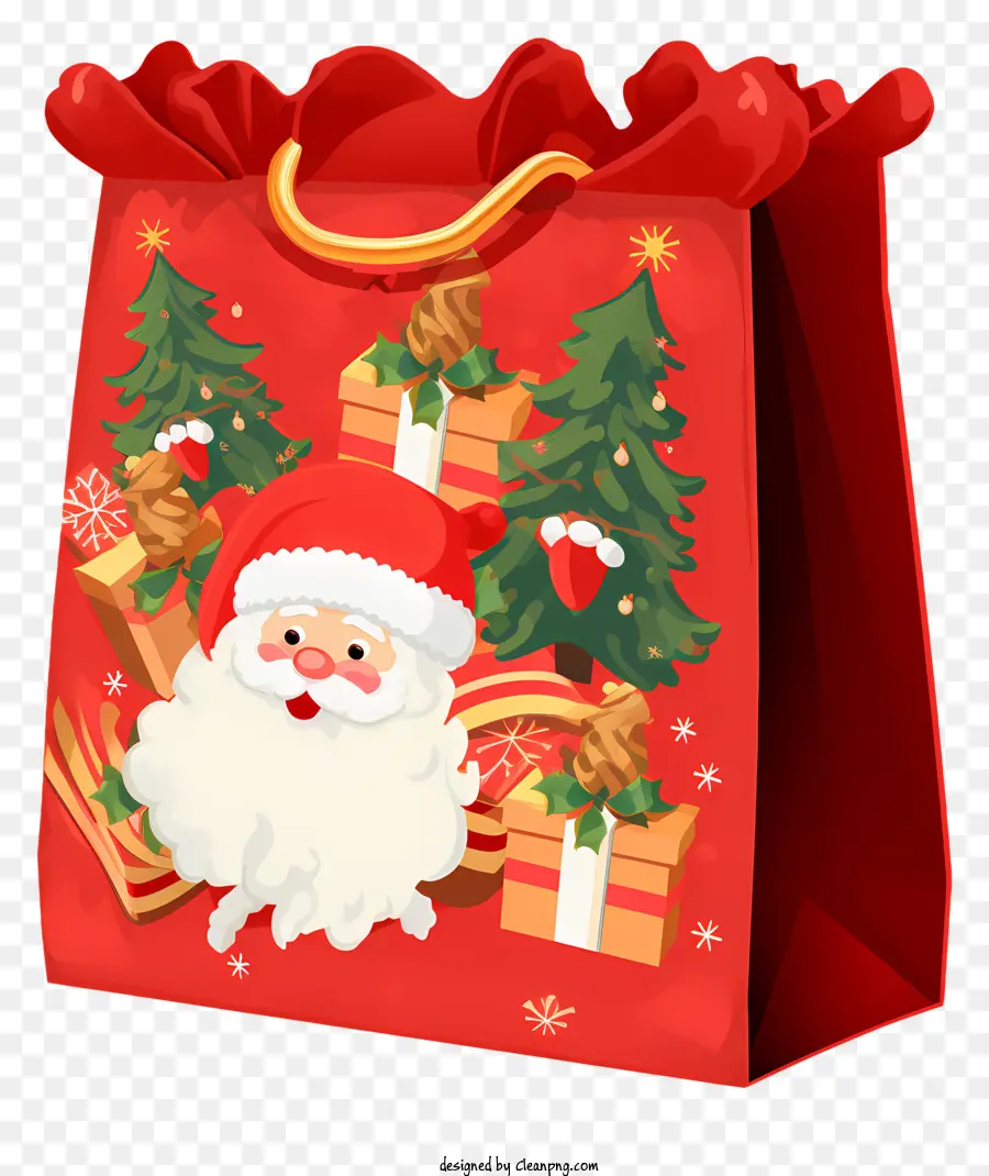 Papá Noel，Bolsa De Regalo De Papá Noel PNG