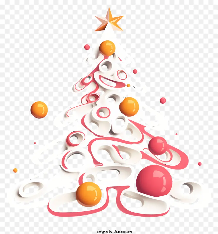 árbol De Navidad Blanco，Adornos De Navidad Rojos PNG