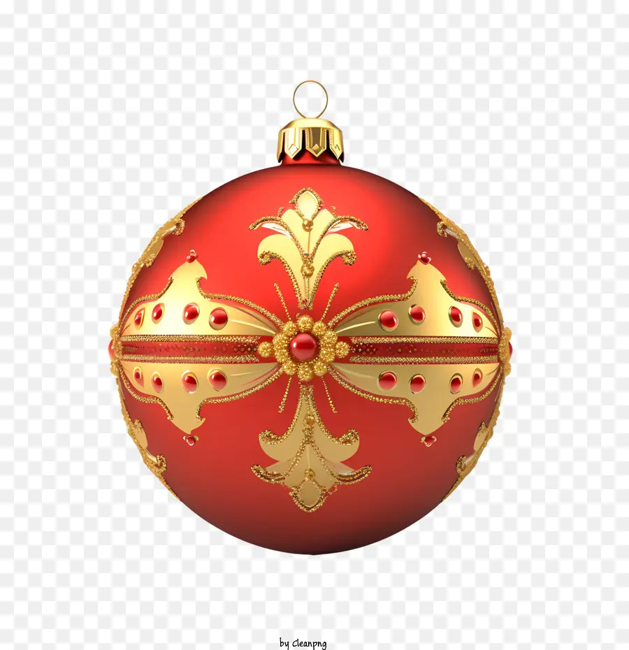 Bola De Navidad，Adorno Rojo Y Dorado PNG