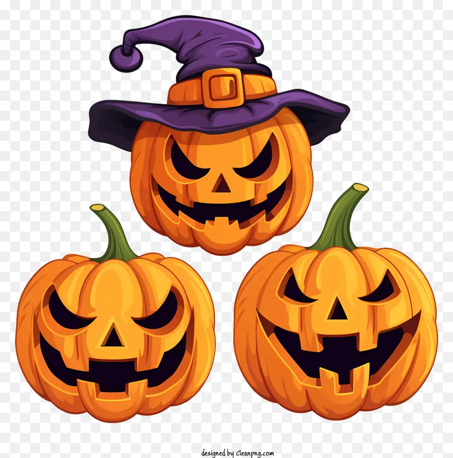 Calabazas Talladas，Decoraciones De Halloween PNG