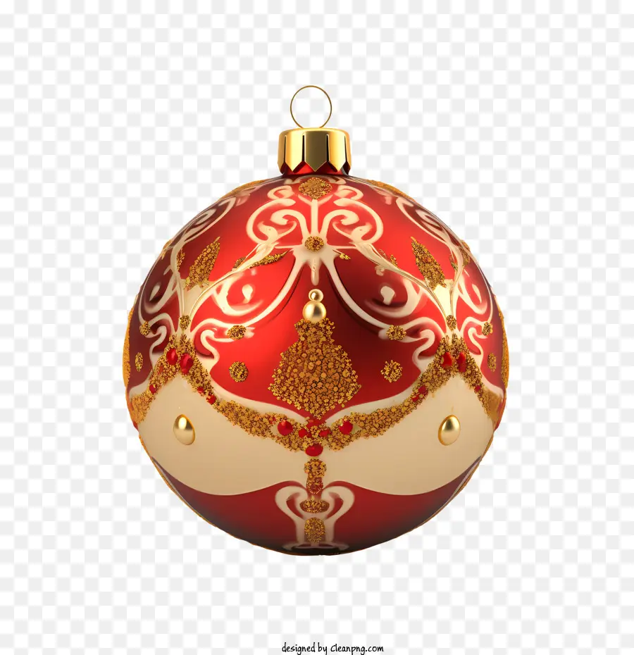 Bola De Navidad，Adorno Rojo Y Dorado PNG